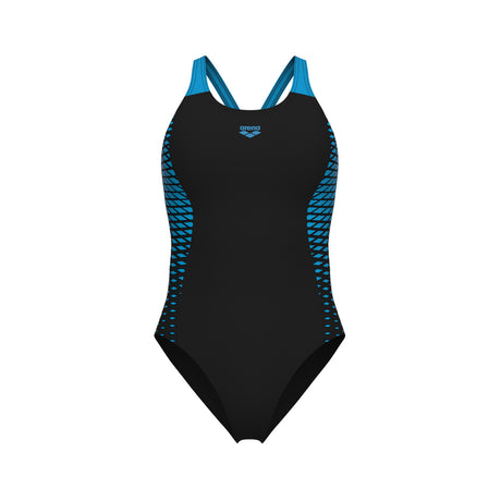 Arena Badpak Openings V Back Zwart-Turquoise