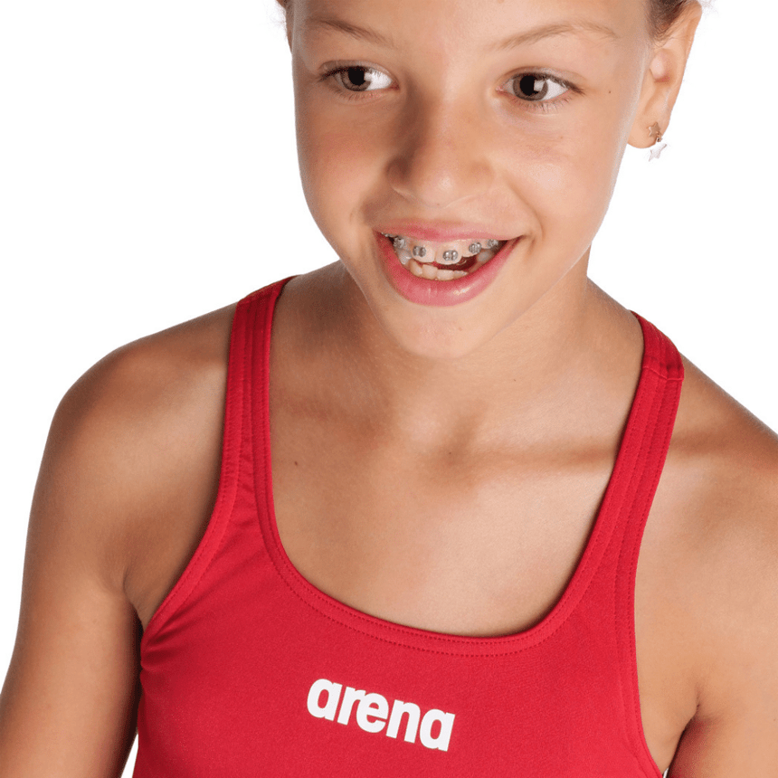 Arena Meisjes Badpak Team Swim Pro Solid Rood