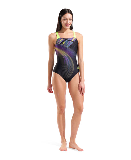 Arena Women's Jellyfish Swim Pro Back Swimsuit angled front model view