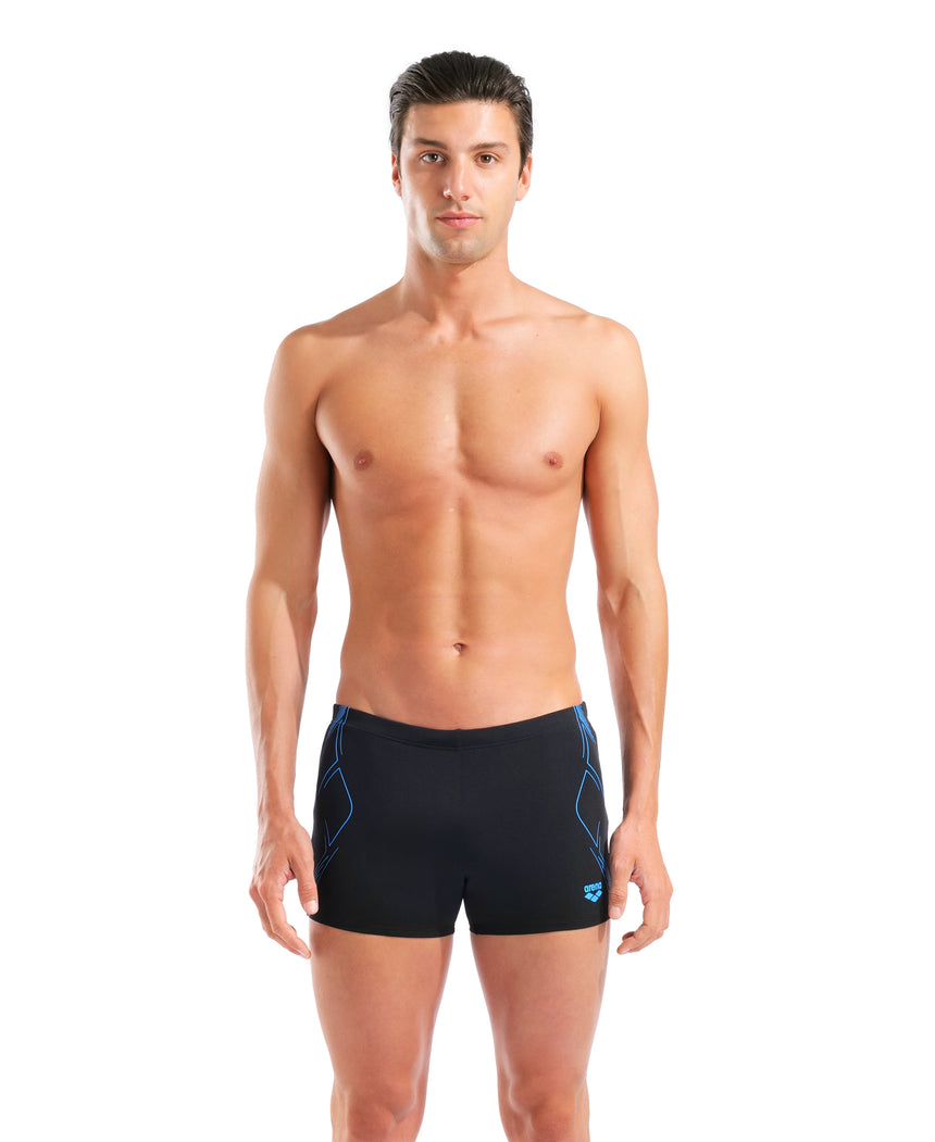 Arena Men's Graphic Swim Short black blue front model view