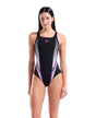 Arena Women's Dynamic Swim Pro Back Swimsuit black pink front model view