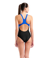 Arena Women's Mix Swim Pro Back Swimsuit black blue back model view