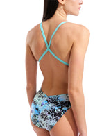 Arena Women's Earth View X Criss Cross Swimsuit angled back model view