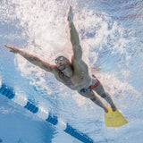 FINIS Foil Monofin Yellow in use during swim training