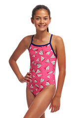 Funkita Meisjes Badpak Single Strap Paper Pink