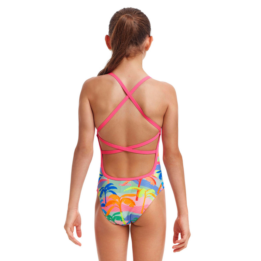 Funkita Girl's Strapped In One Piece Poka Palm
