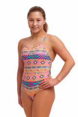 Funkita Girl's Twisted One Piece Devil In Detail