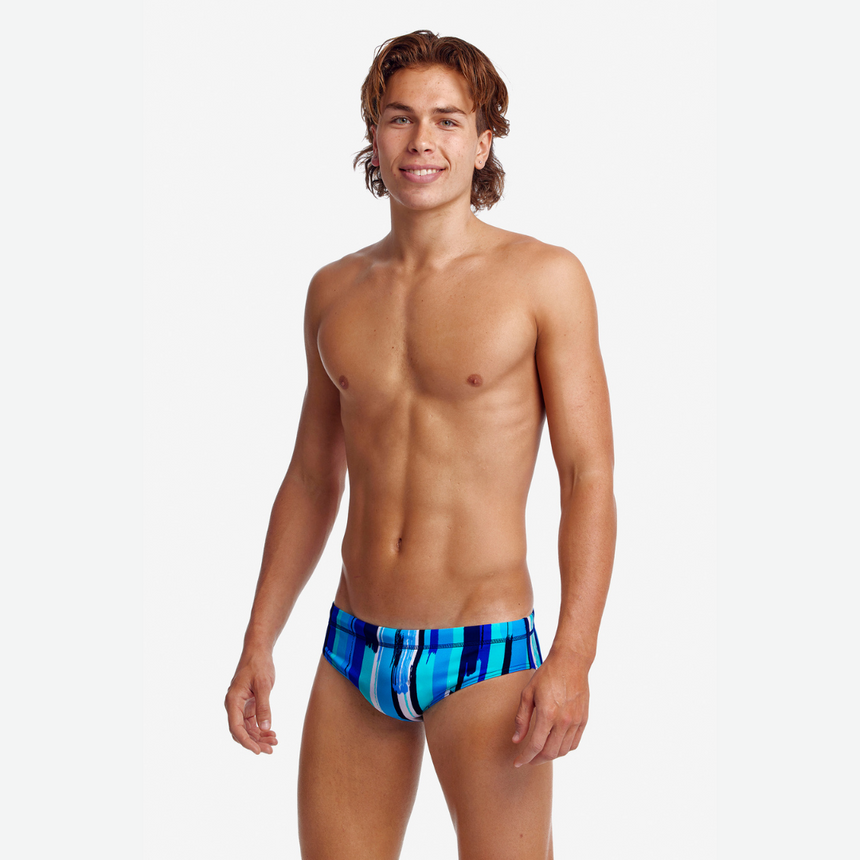 Funky Trunks Mens Swim Briefs Classic Roller Paint