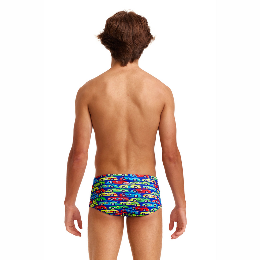 Funky Trunks Boys Swim Trunks Sidewinder Car Stacker
