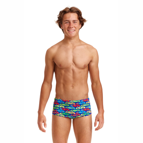 Funky Trunks Boys Swim Trunks Sidewinder Car Stacker