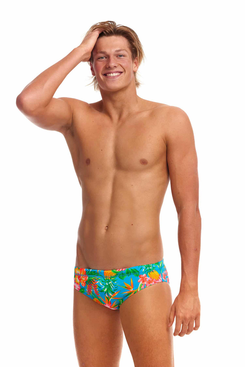 Funky Trunks Swim Brief Classic Blue Hawaii