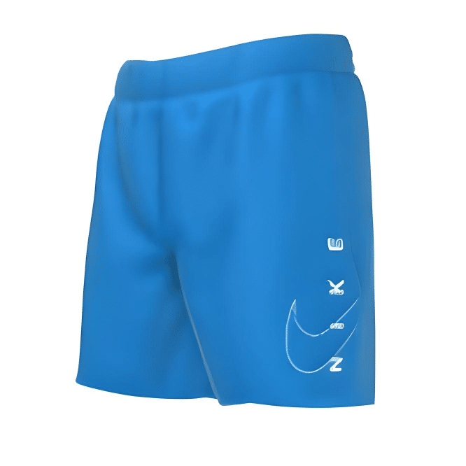 Nike Boys Swim Trunks Split Logo Lap 4" Photo Blue