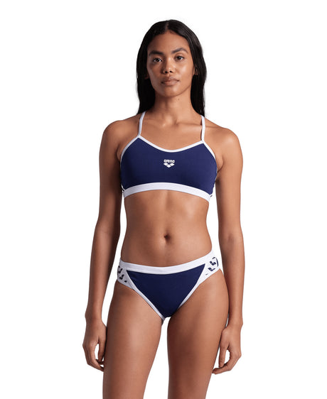 Arena Bikini Icons Cross Back Solid Navy/Weiß