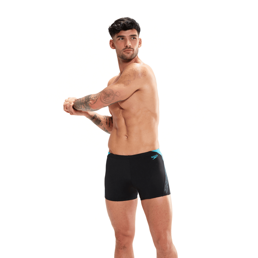 Speedo Badeboxer Hyperboom Splice Schwarz/Blau