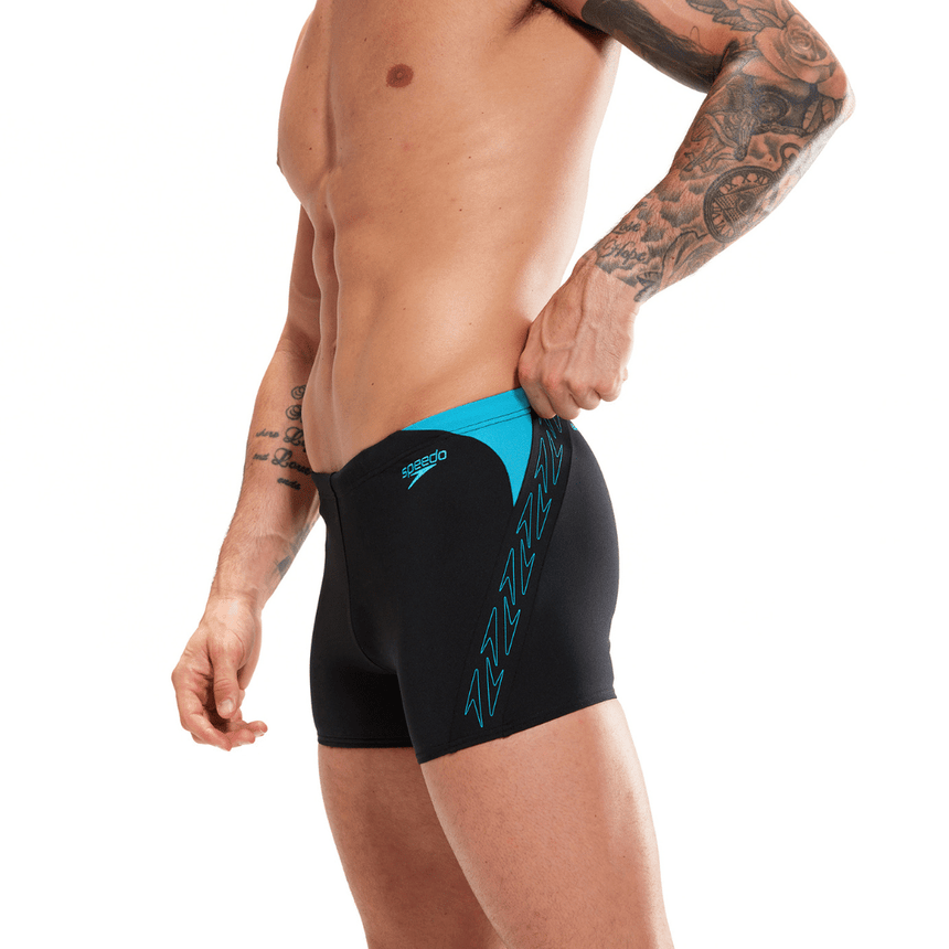 Speedo Badeboxer Hyperboom Splice Schwarz/Blau