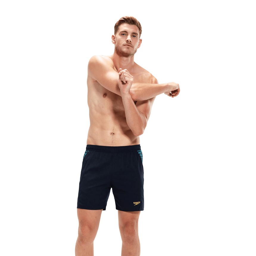 Speedo Mens Sport Panel 16" Watershort True Navy/ Aquarium/ Chroma/ Spritz