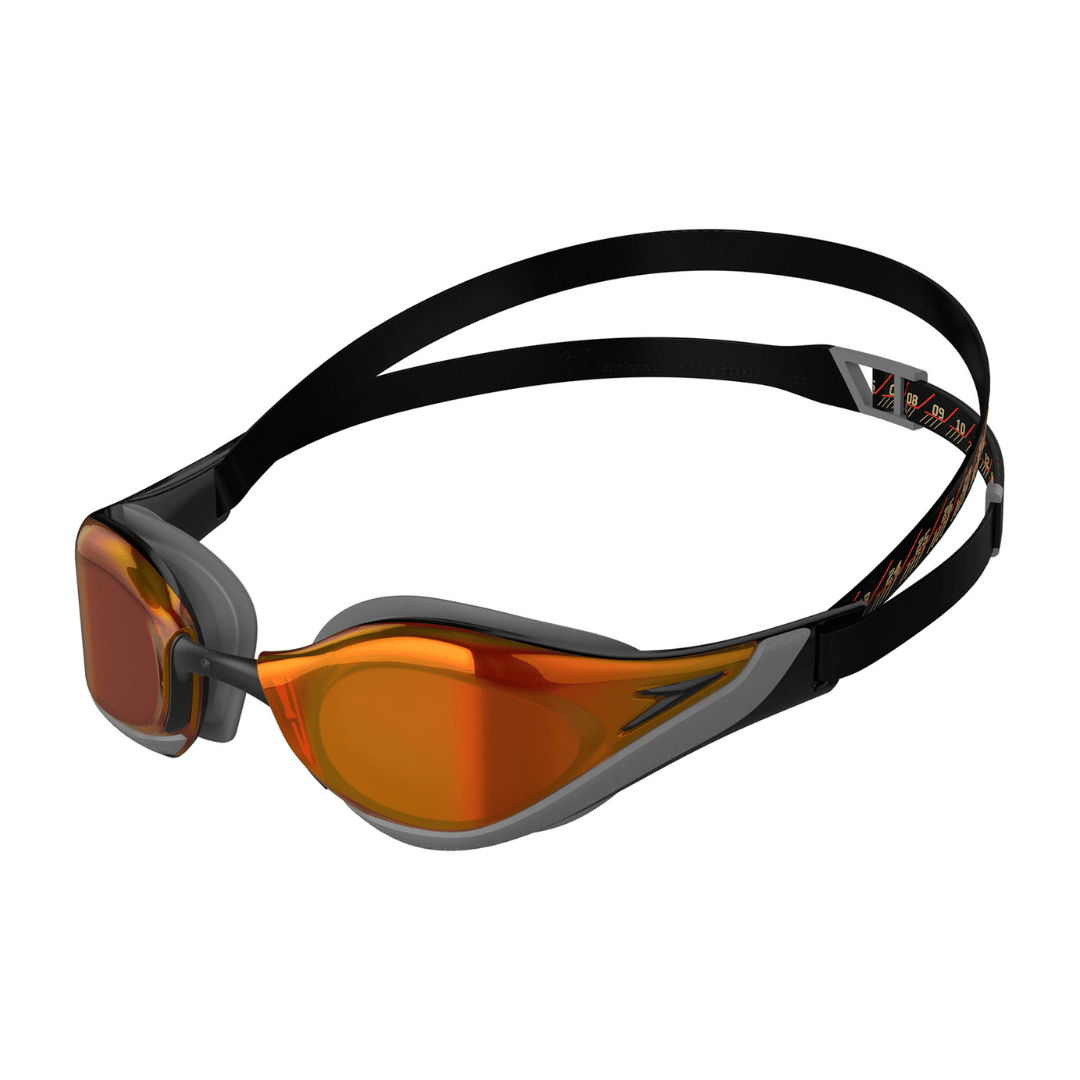 Speedo Swimming Goggles Fastskin Pure Focus Mirror Black/Red – Sneppies