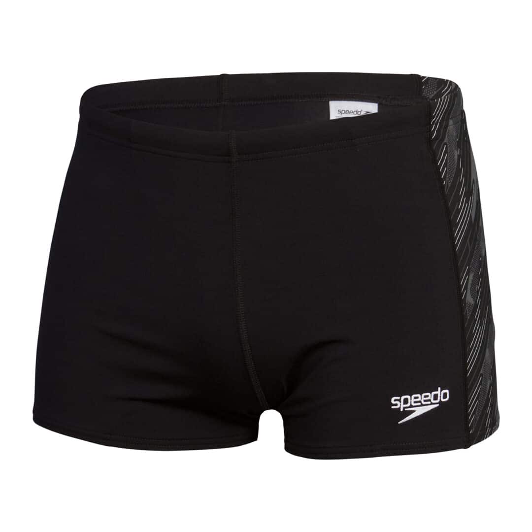 Speedo Mens Hyperboom Panel Aquashort Black/USA Charcoal/White