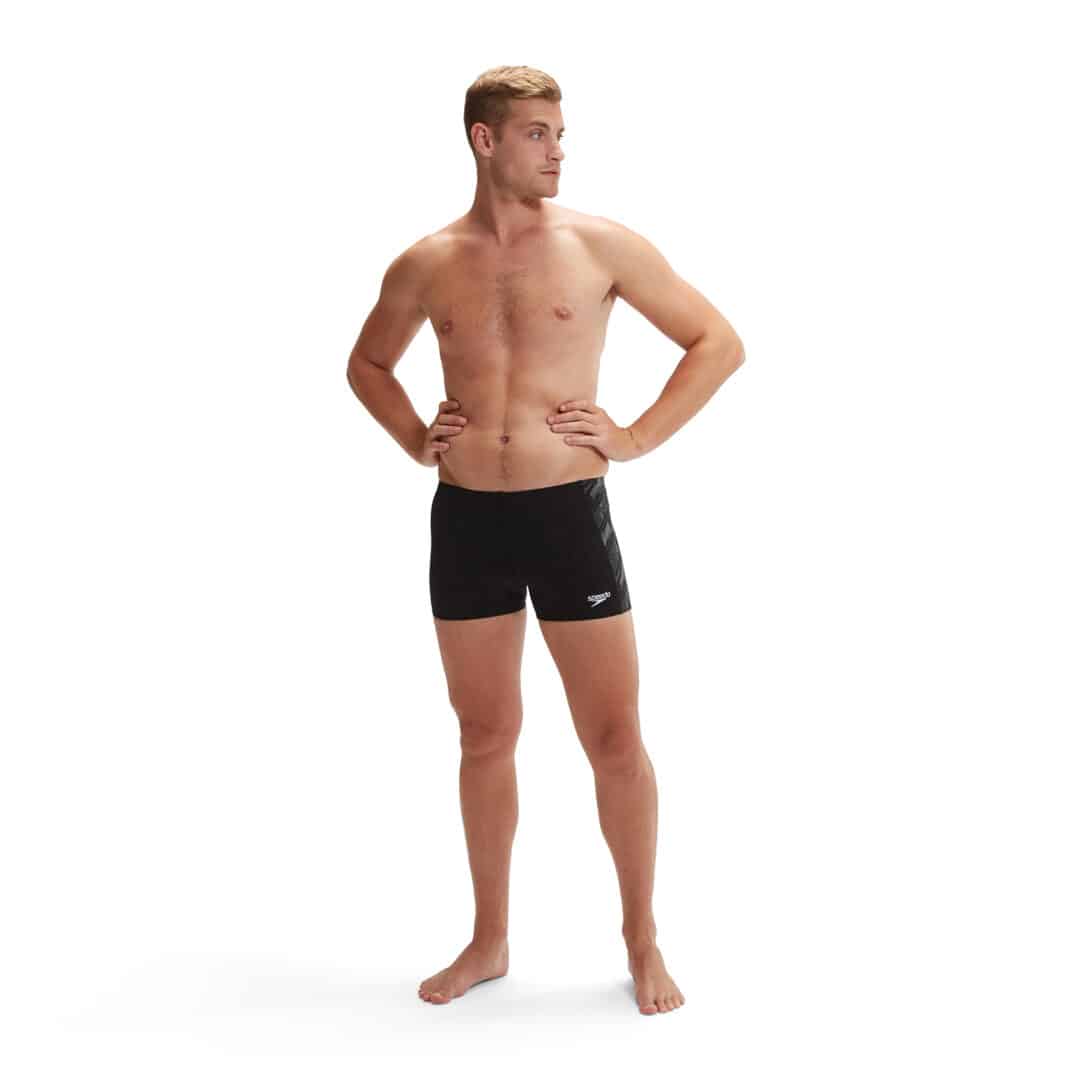 Speedo Mens Hyperboom Panel Aquashort Black/USA Charcoal/White