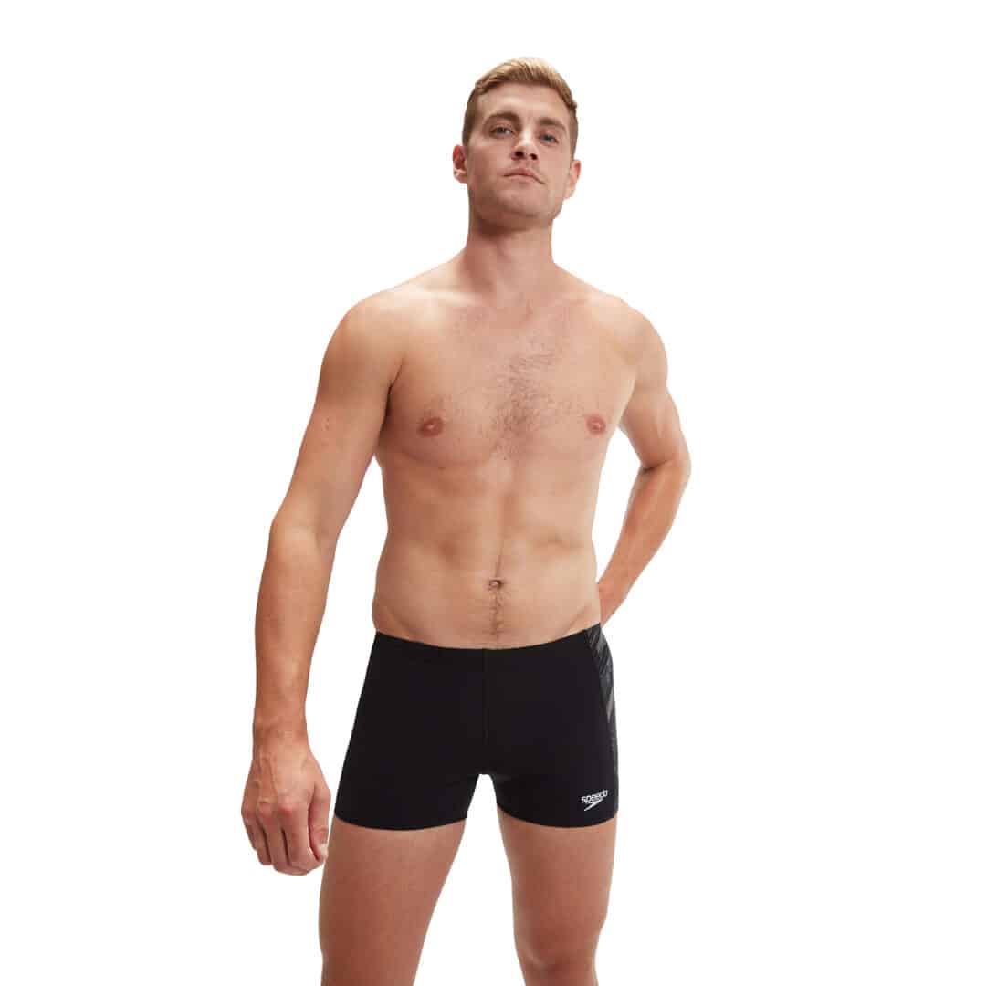 Speedo Mens Hyperboom Panel Aquashort Black/USA Charcoal/White