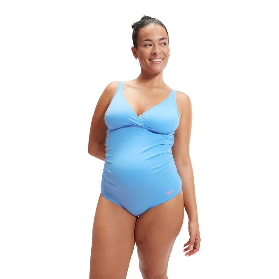 Speedo Womens V Neck Maternity U Back Curious Blue