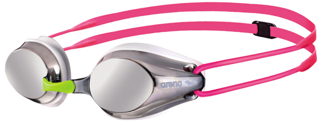 Arena Kinder Zwembril Tracks Mirror Zilver/Wit/Fuchsia
