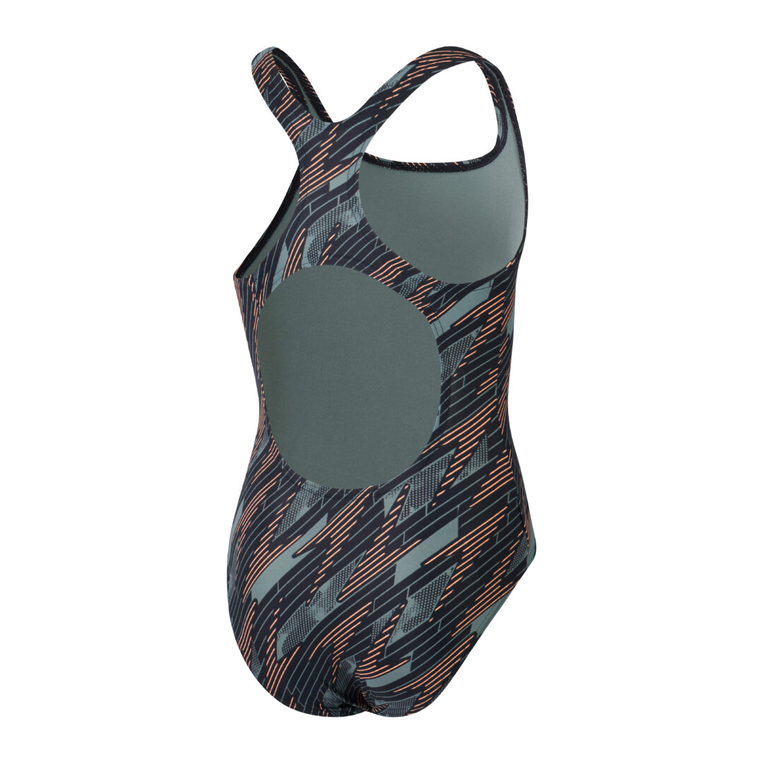 Speedo Mädchen Badeanzug Hyperboom Allover Medalist Blau/Grün/Orange