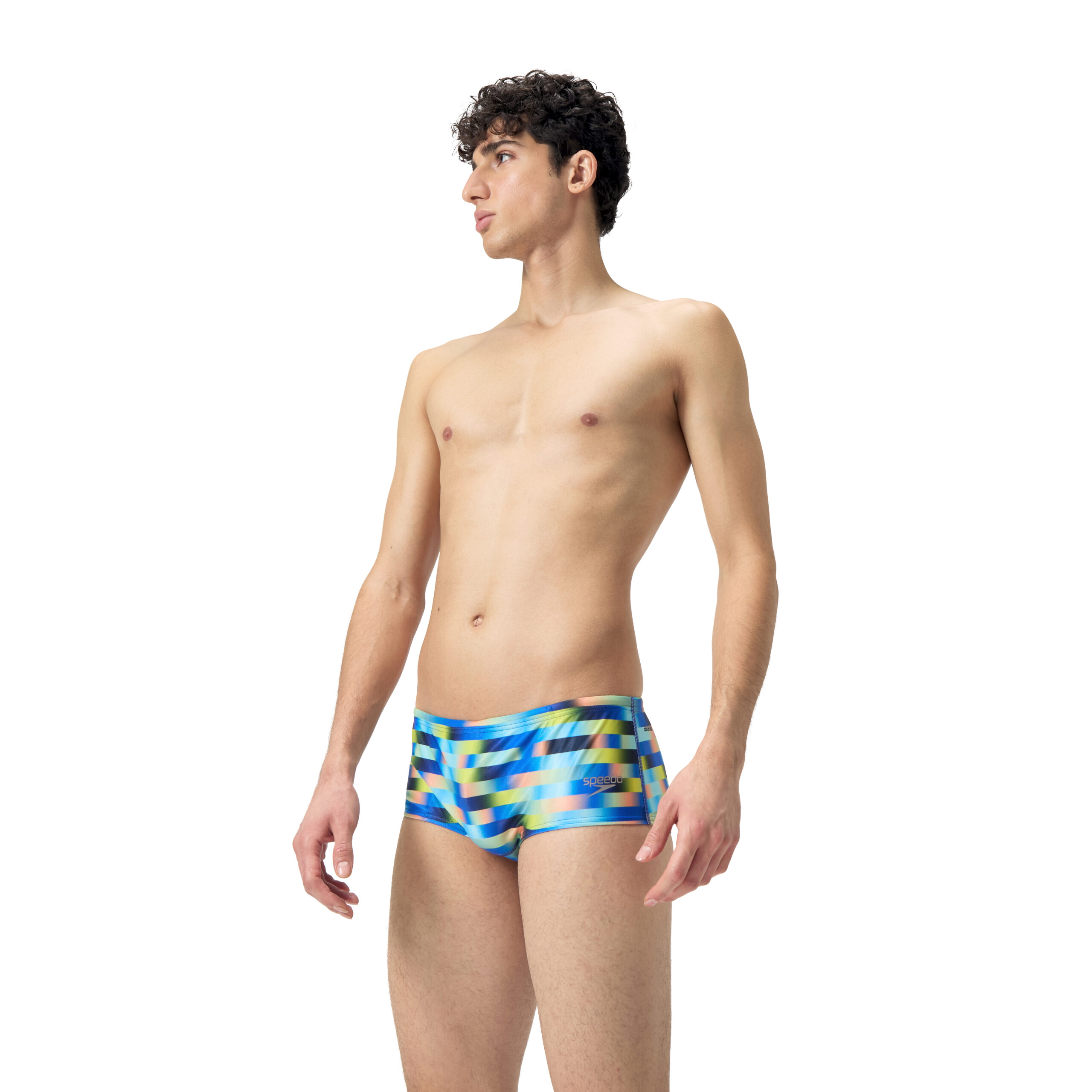 Speedo Badehose Slip 14cm Allover Digi Blau/Grün