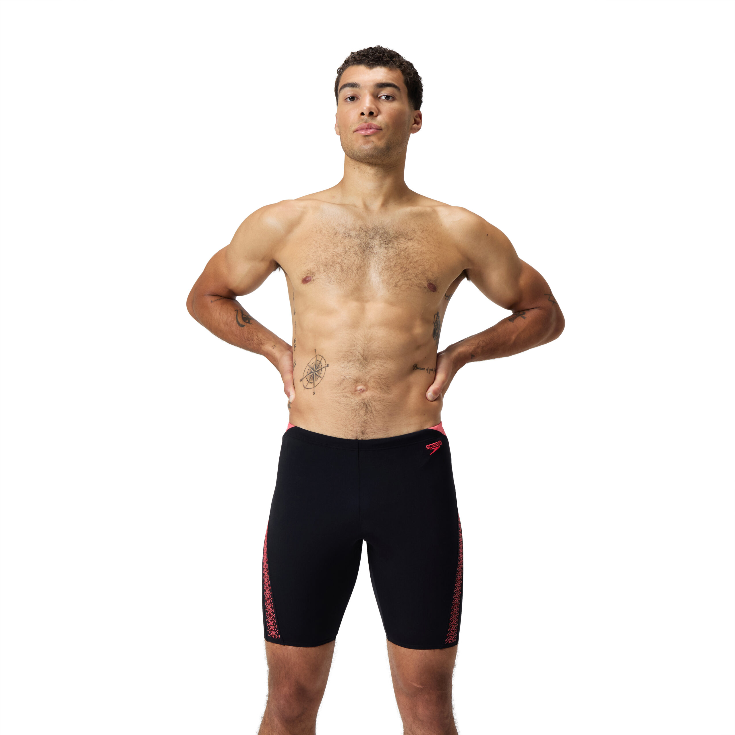 Speedo Badehose Jammer Hyperboom Splice Jammer Schwarz / Orange