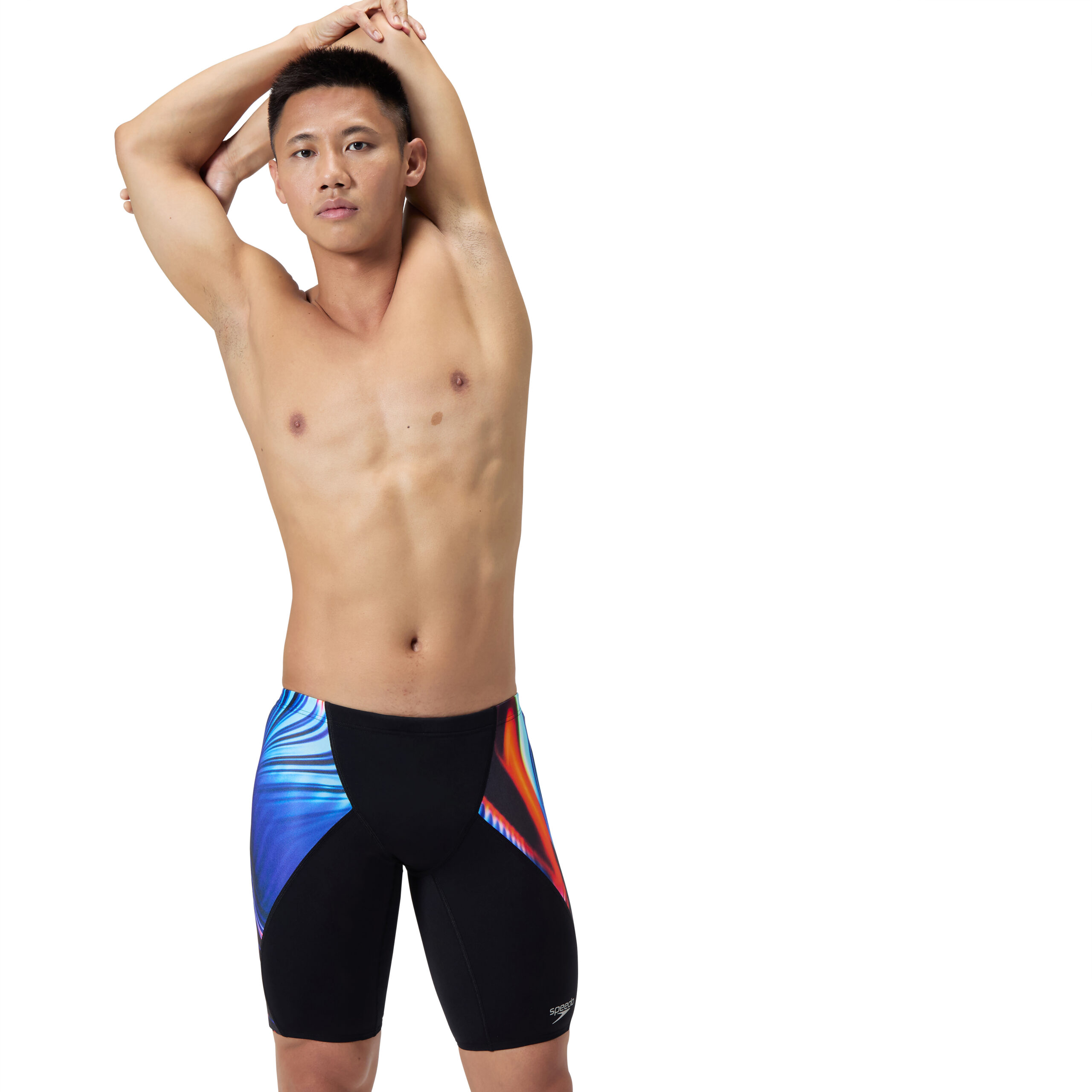 Speedo Badehose Jammer Digital V-Cut Schwarz / Blau