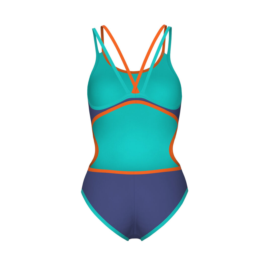 Arena Badpak One Double Cross Back Blauw