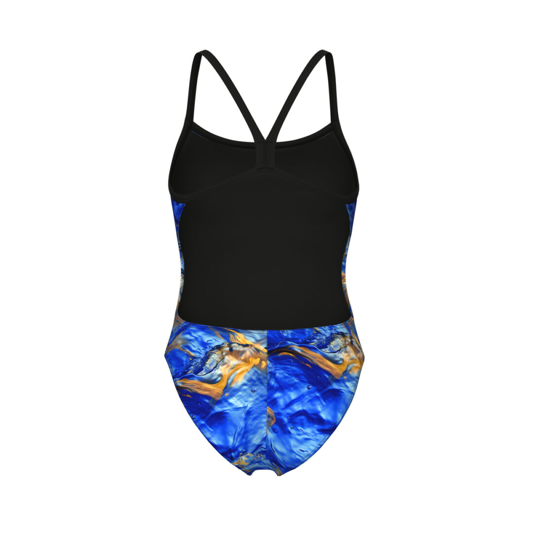 Arena Badpak Gold Leaves Challenge Back Blauw