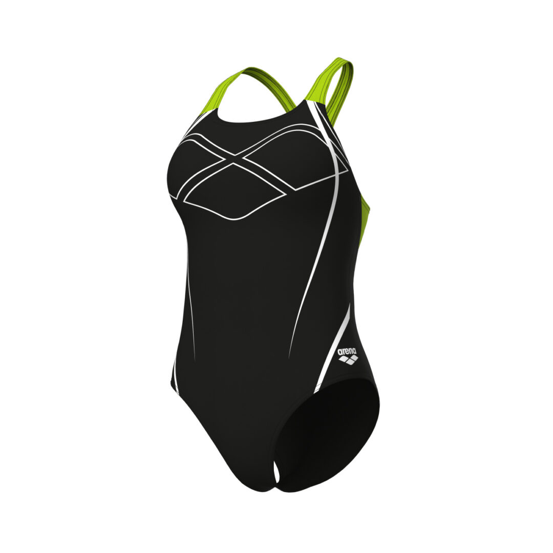 Arena Badeanzug Graphic Swim Pro Back Schwarz / Gelb
