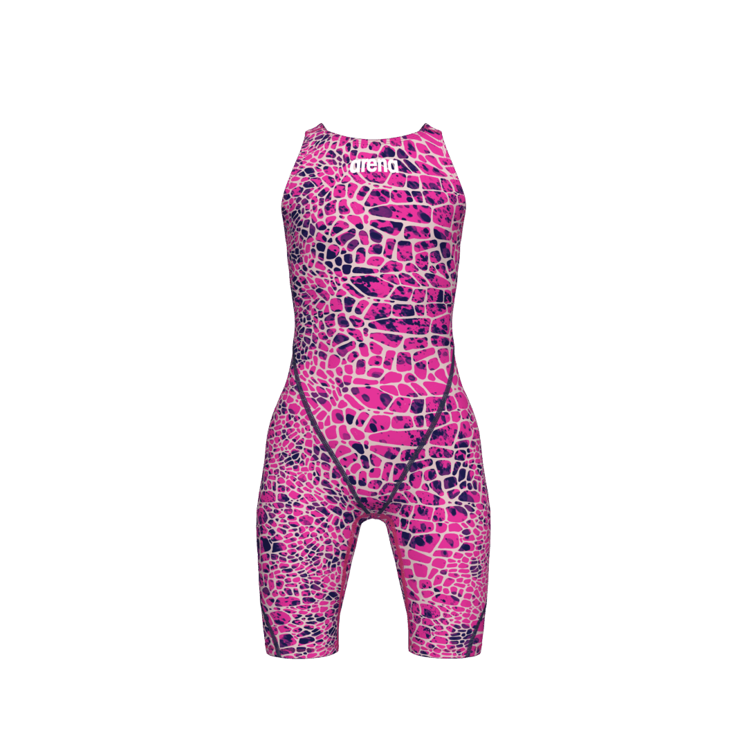 Arena Meisjes Wedstrijdbadpak Powerskin ST Next Open Rug Snakeskin Roze