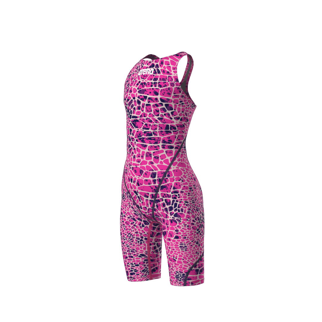 Arena Meisjes Wedstrijdbadpak Powerskin ST Next Open Rug Snakeskin Roze