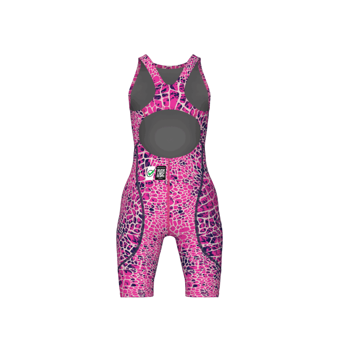 Arena Meisjes Wedstrijdbadpak Powerskin ST Next Open Rug Snakeskin Roze