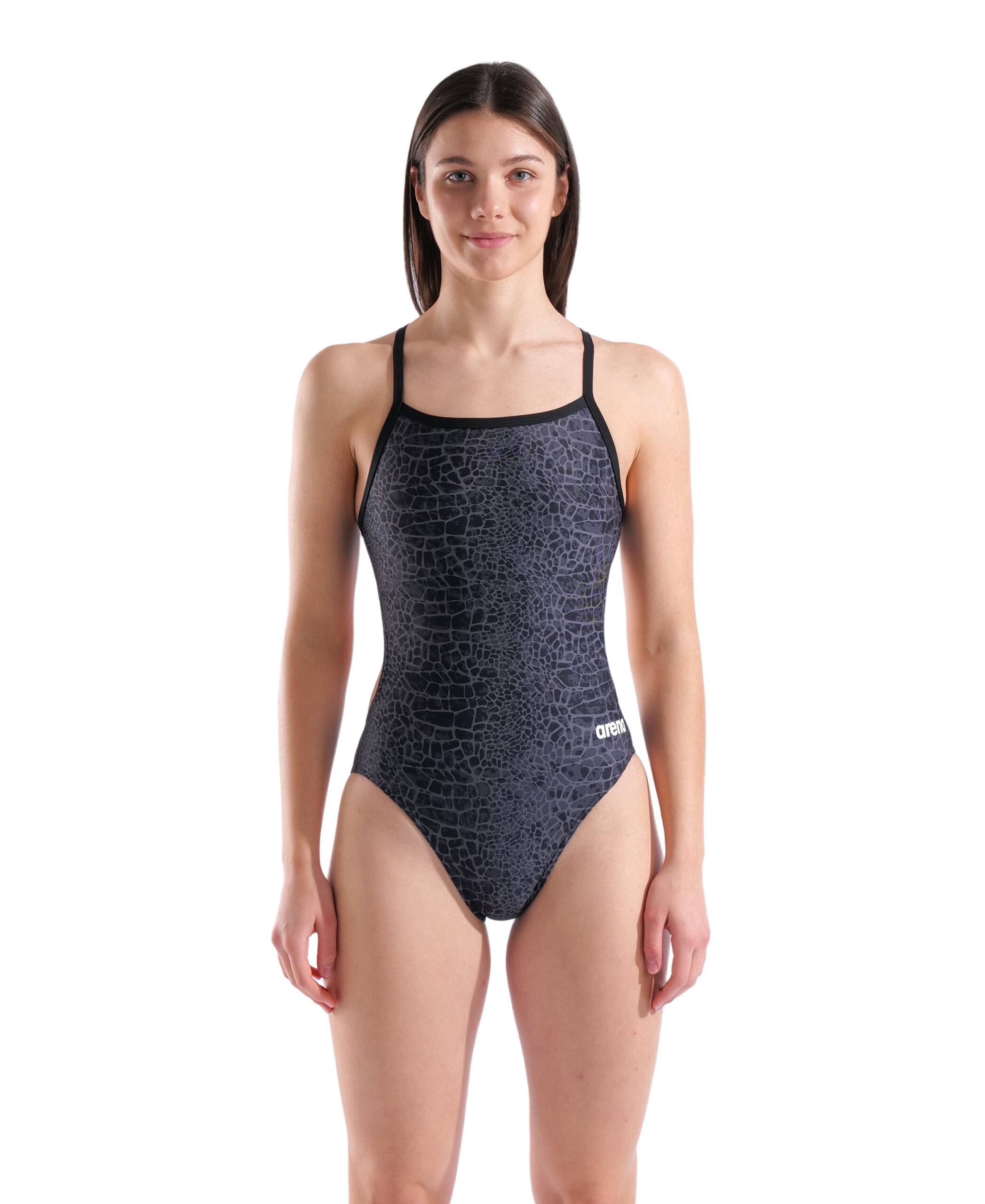 Arena Badpak Challenge Back Snake Skin Zwart