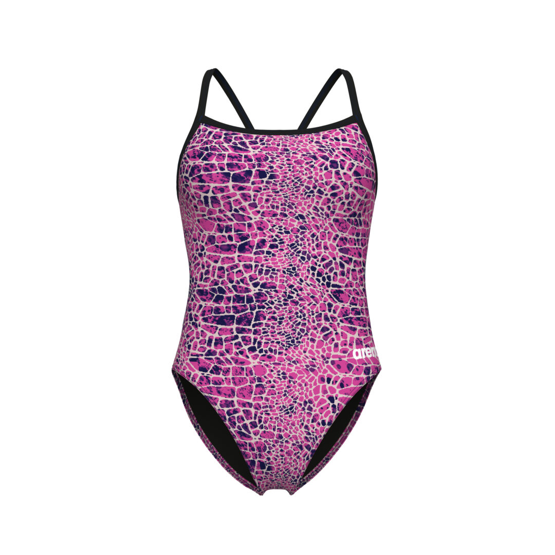 Arena Badpak Challenge Back Snakeskin Roze